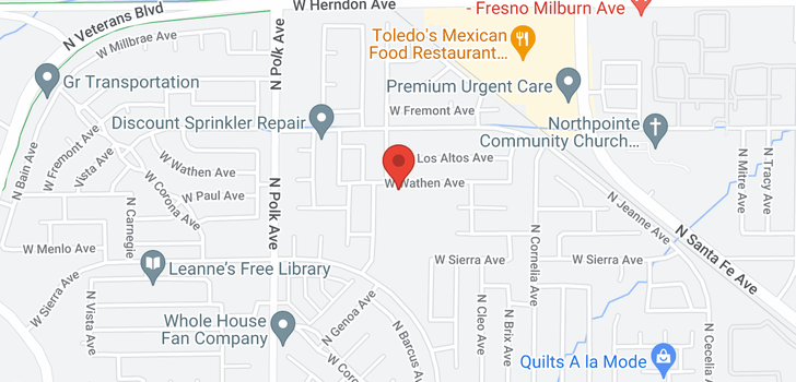 map of 5245 Wathen Fresno, CA 93722